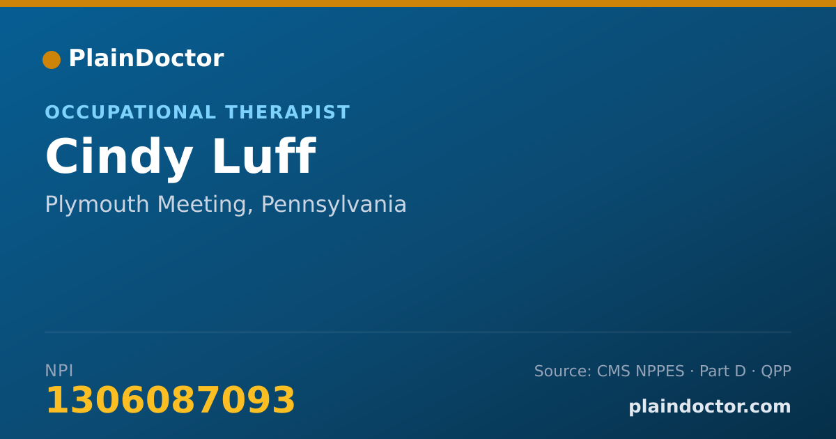 Shareable card for Cindy Luff - Occupational Therapist, Plymouth Meeting, PA