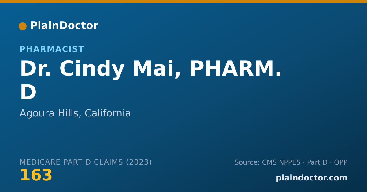 Shareable card for Cindy Mai, PHARM. D - Pharmacist, Agoura Hills, CA