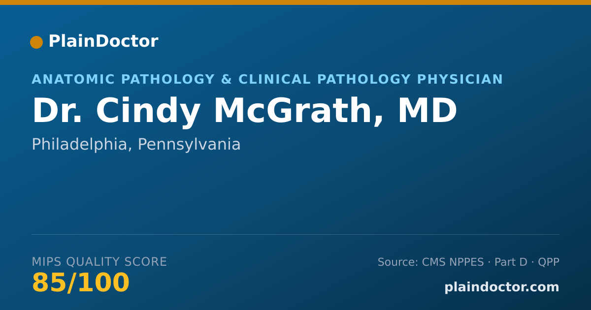 Shareable card for Cindy McGrath, MD - Anatomic Pathology & Clinical Pathology Physician, Philadelphia, PA