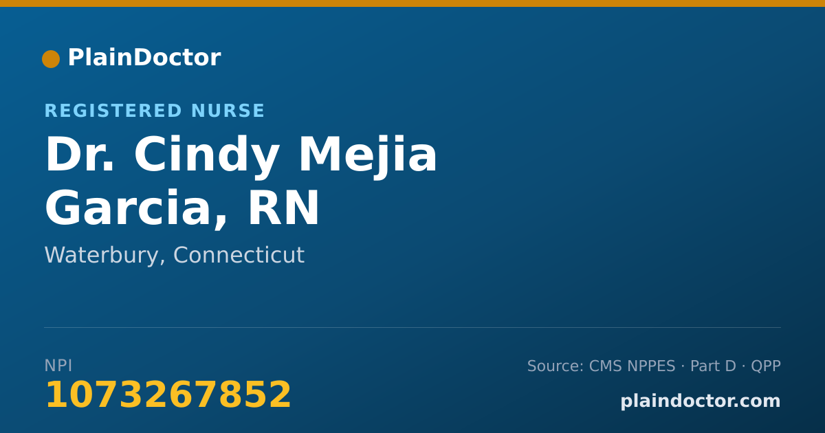 Shareable card for Cindy Mejia Garcia, RN - Registered Nurse, Waterbury, CT