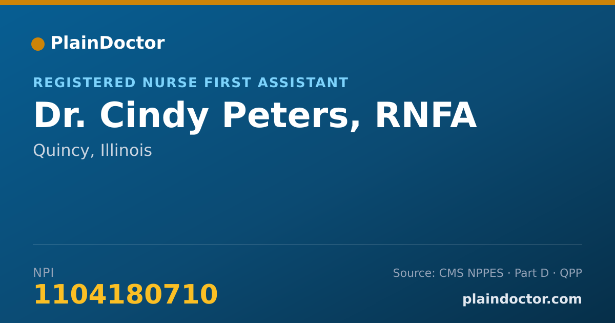 Shareable card for Cindy Peters, RNFA - Registered Nurse First Assistant, Quincy, IL