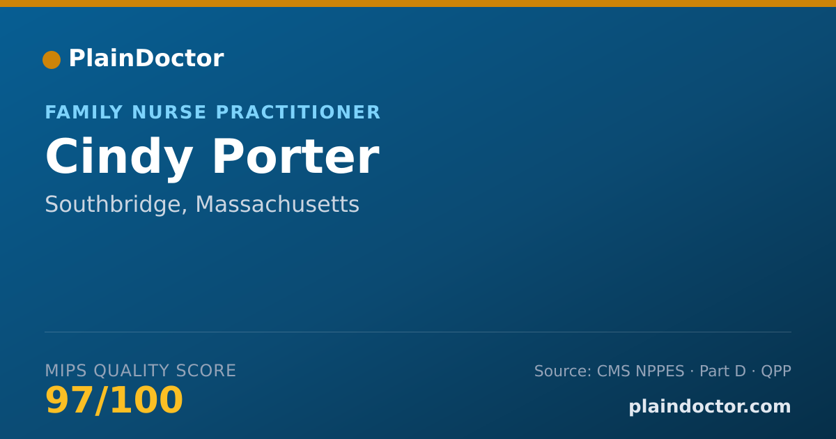 Shareable card for Cindy Porter - Family Nurse Practitioner, Southbridge, MA