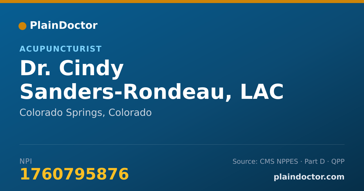 Shareable card for Cindy Sanders-Rondeau, LAC - Acupuncturist, Colorado Springs, CO