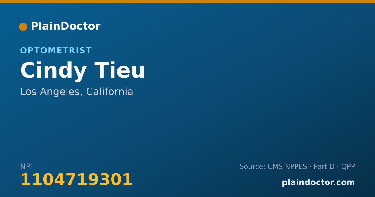 Shareable card for Cindy Tieu - Student in an Organized Health Care Education/Training Program, Los Angeles, CA