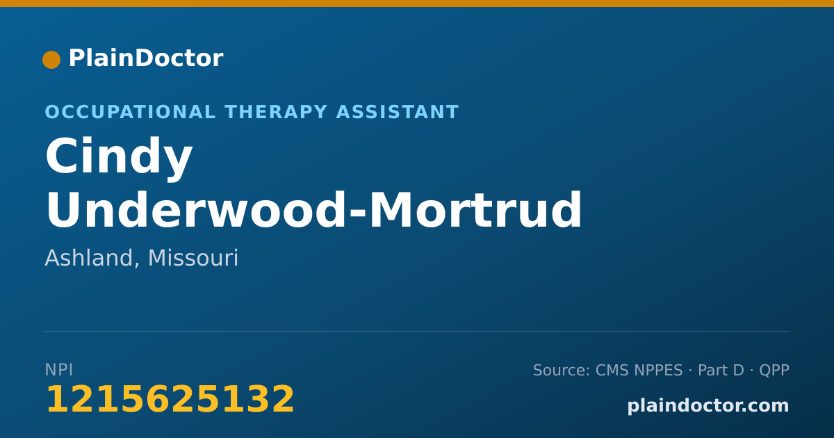 Shareable card for Cindy Underwood-Mortrud - Occupational Therapy Assistant, Ashland, MO