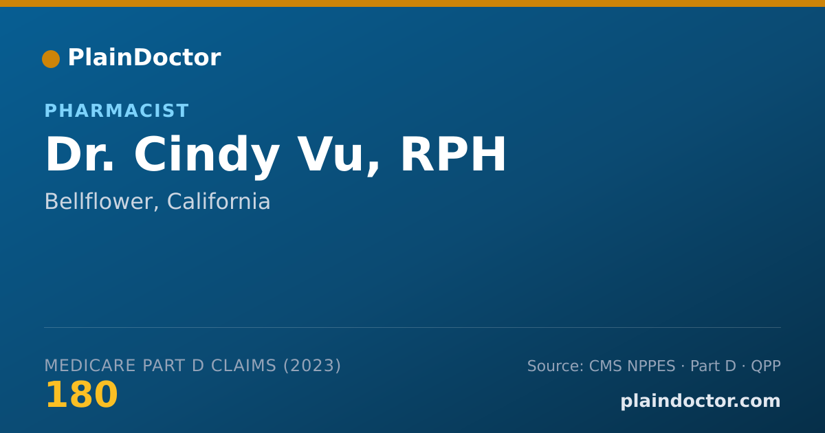 Shareable card for Cindy Vu, RPH - Pharmacist, Bellflower, CA