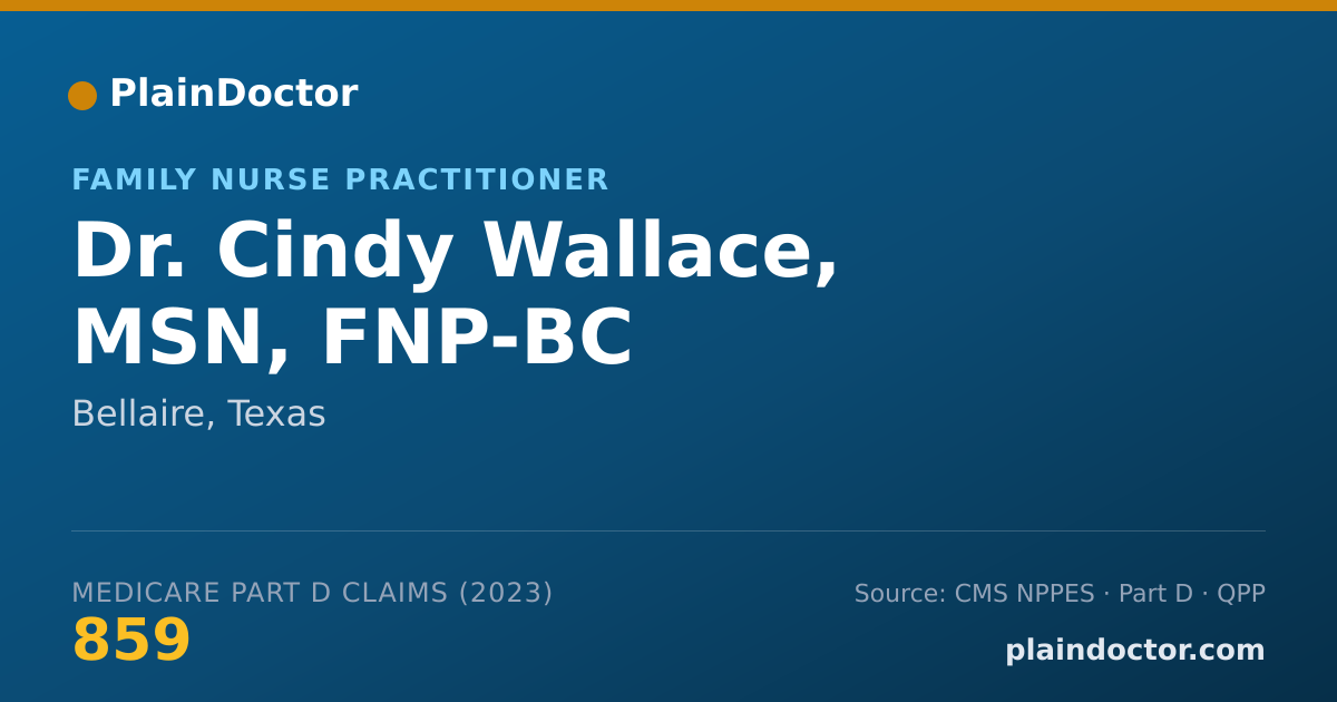 Shareable card for Cindy Wallace, MSN, FNP-BC - Family Nurse Practitioner, Bellaire, TX