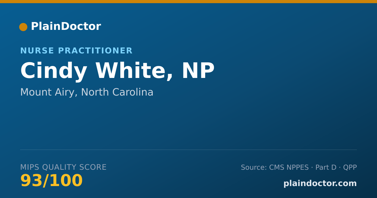 Shareable card for Cindy White, NP - Nurse Practitioner, Mount Airy, NC