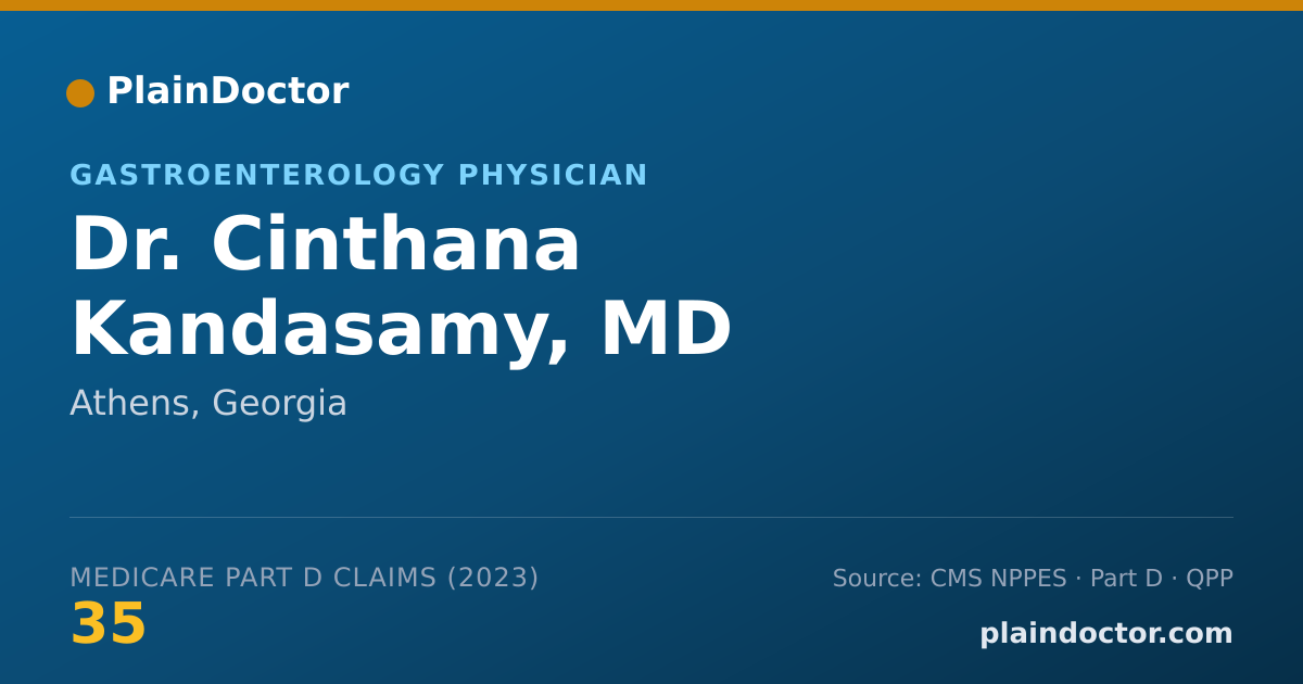 Shareable card for Cinthana Kandasamy, MD - Gastroenterology Physician, Athens, GA