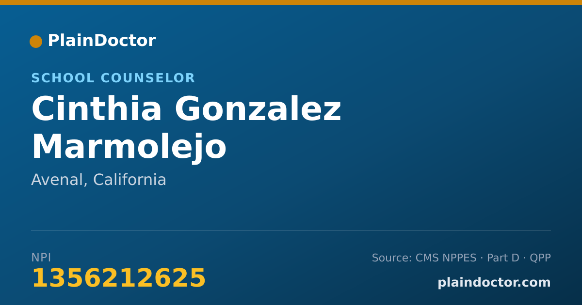 Shareable card for Cinthia Gonzalez Marmolejo - School Counselor, Avenal, CA