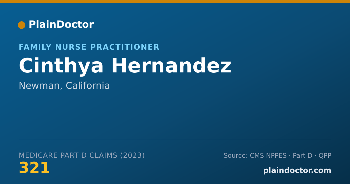 Shareable card for Cinthya Hernandez - Family Nurse Practitioner, Newman, CA