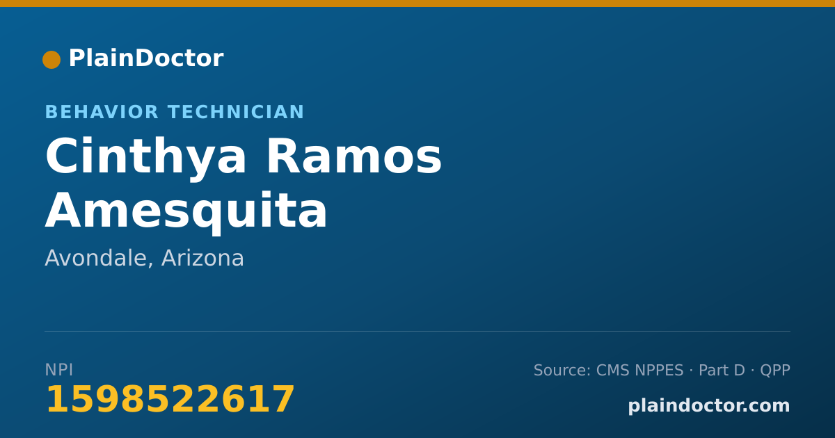 Shareable card for Cinthya Ramos Amesquita - Behavior Technician, Avondale, AZ