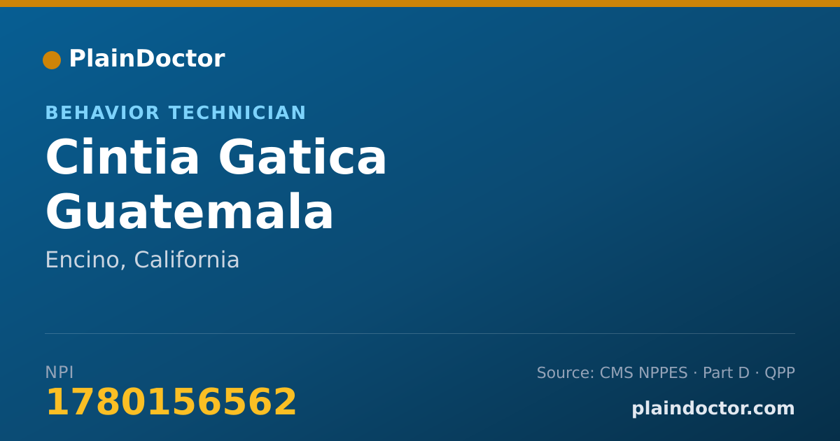 Shareable card for Cintia Gatica Guatemala - Behavior Technician, Encino, CA