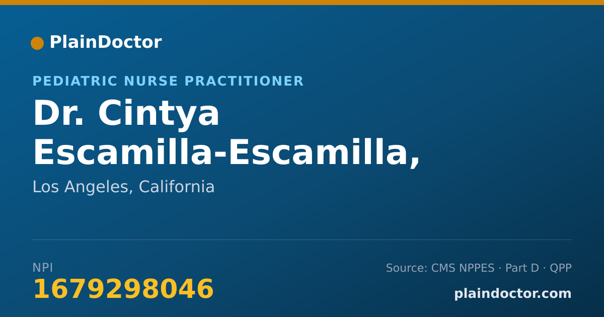 Shareable card for Cintya Escamilla-Escamilla, PNP - Pediatric Nurse Practitioner, Los Angeles, CA