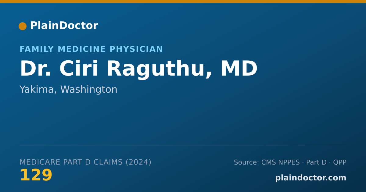 Shareable card for Ciri Raguthu, MD - Family Medicine Physician, Yakima, WA