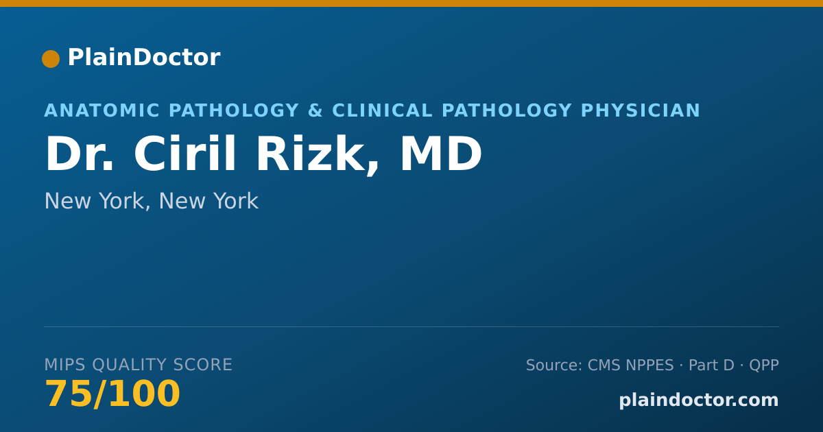 Shareable card for Ciril Rizk, MD - Anatomic Pathology & Clinical Pathology Physician, New York, NY