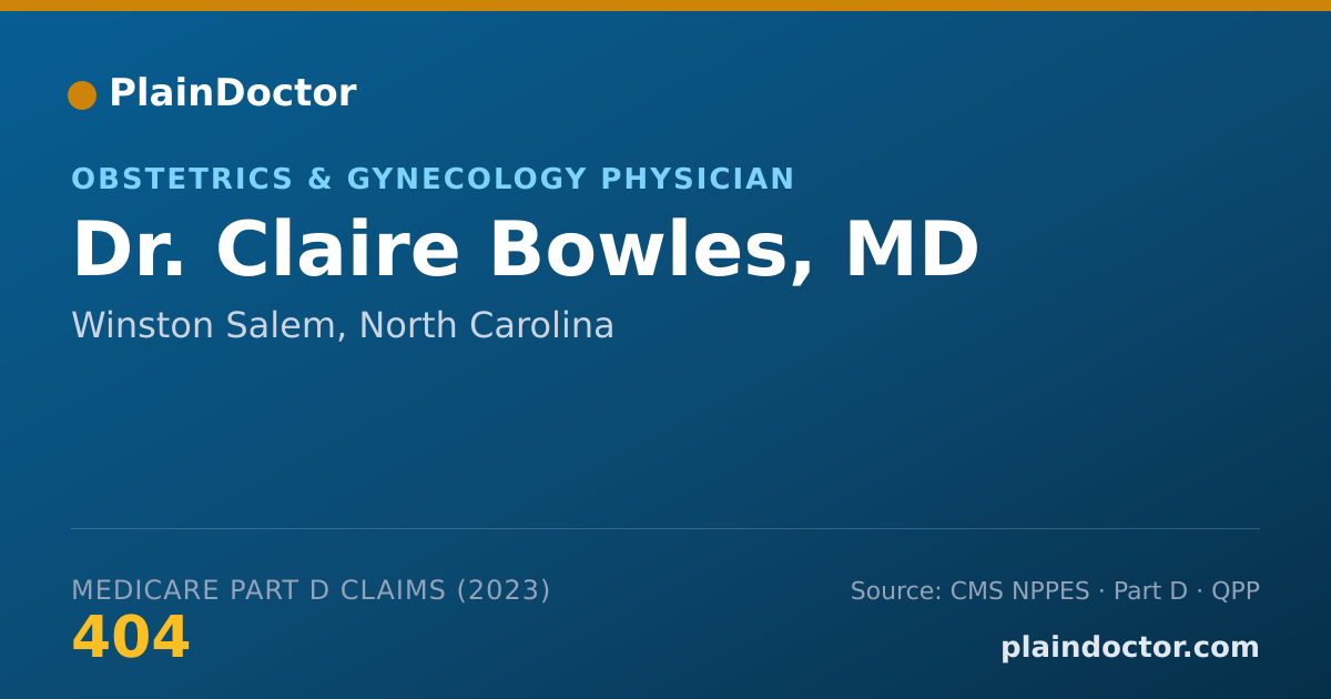Shareable card for Claire Bowles, MD - Obstetrics & Gynecology Physician, Winston Salem, NC