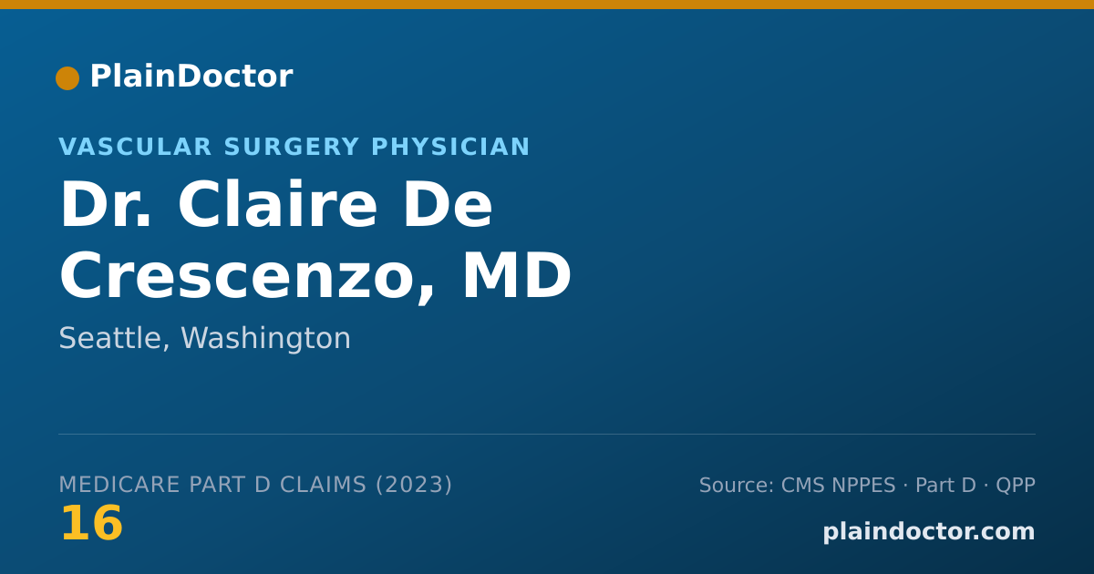 Shareable card for Claire De Crescenzo, MD - Vascular Surgery Physician, Seattle, WA