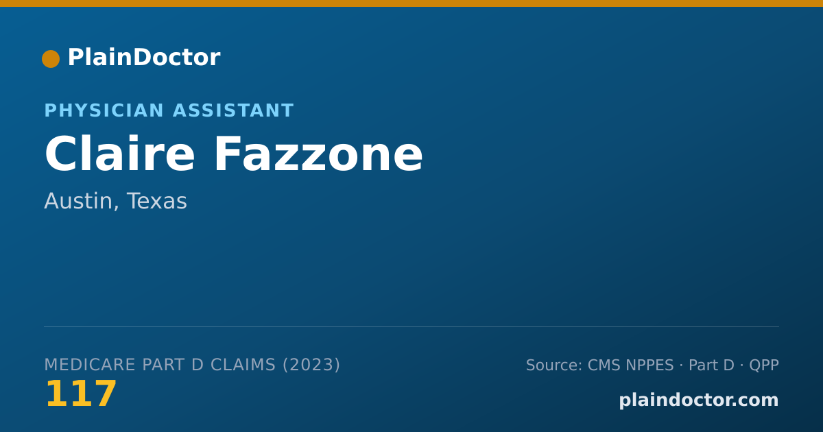 Shareable card for Claire Fazzone - Physician Assistant, Austin, TX
