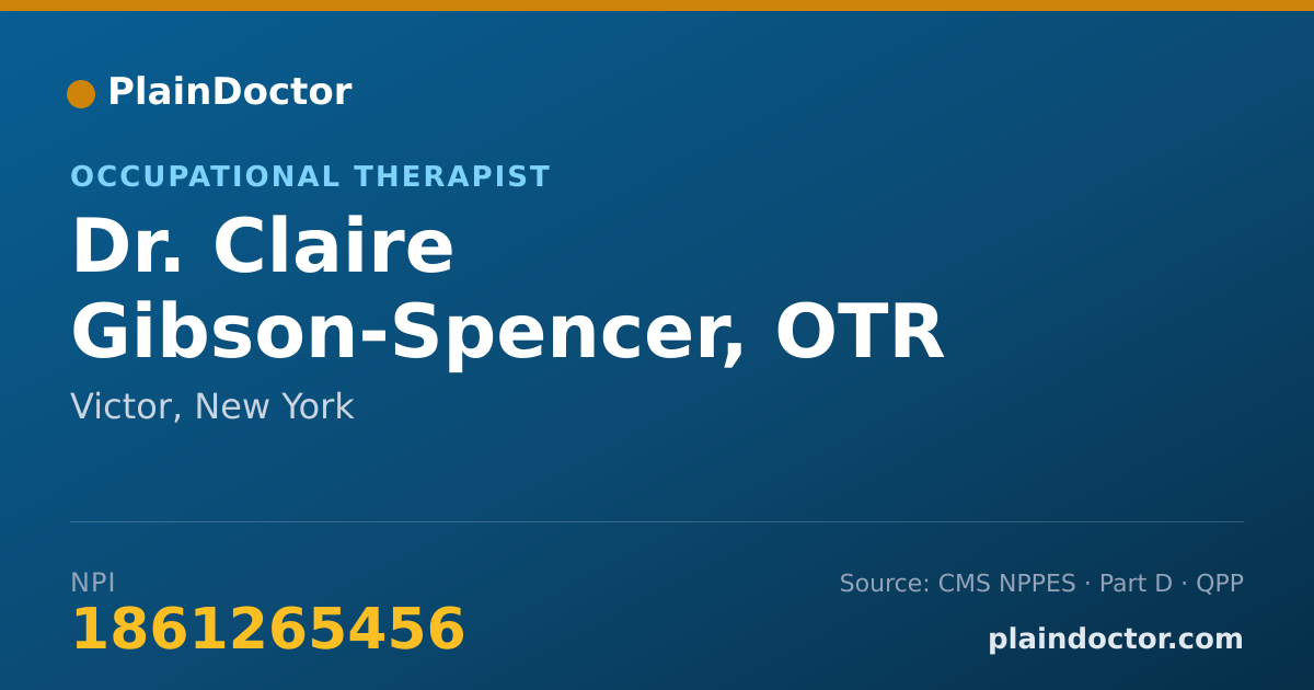 Shareable card for Claire Gibson-Spencer, OTR - Occupational Therapist, Victor, NY