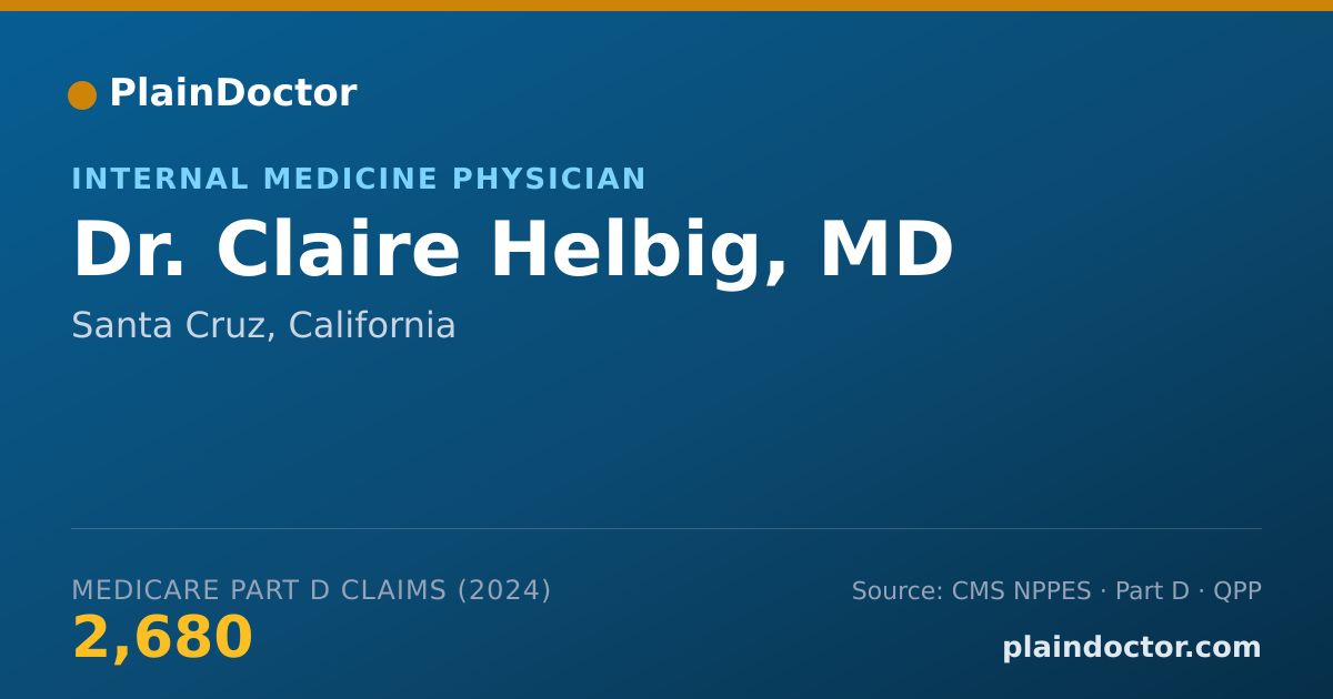 Shareable card for Claire Helbig, MD - Internal Medicine Physician, Santa Cruz, CA