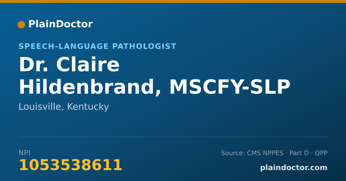 Shareable card for Claire Hildenbrand, MSCFY-SLP - Speech-Language Pathologist, Louisville, KY
