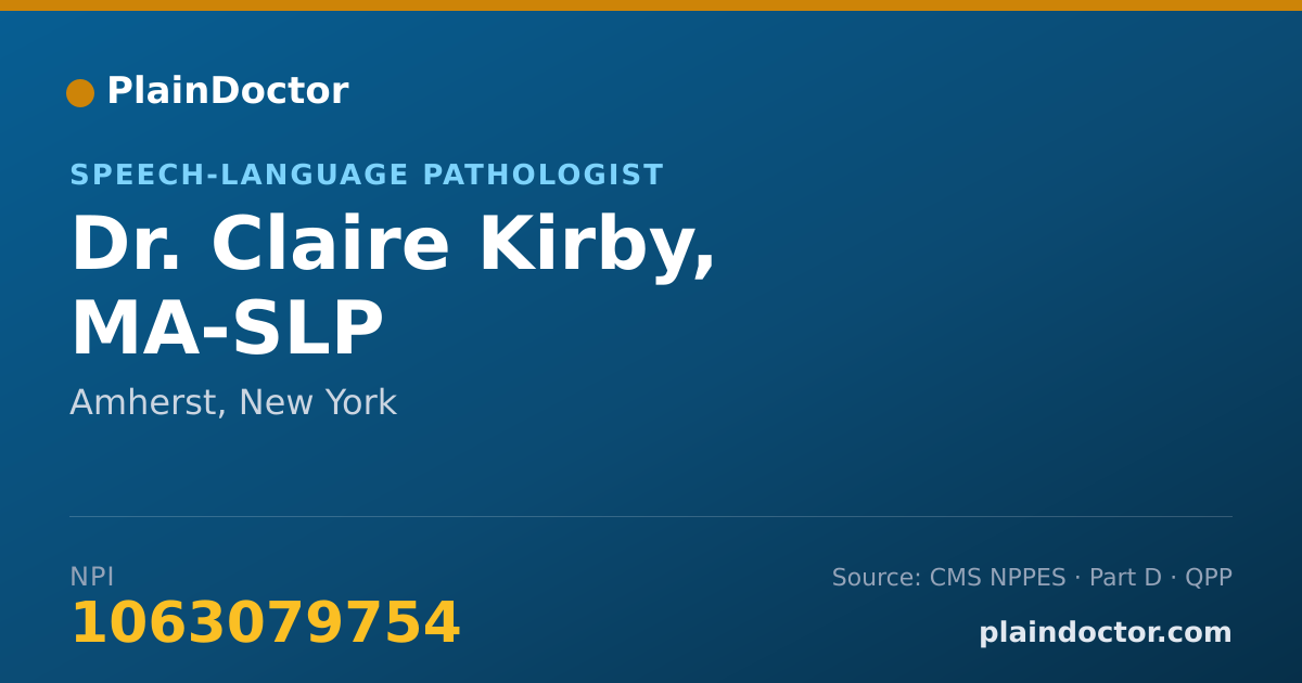 Shareable card for Claire Kirby, MA-SLP - Speech-Language Pathologist, Amherst, NY