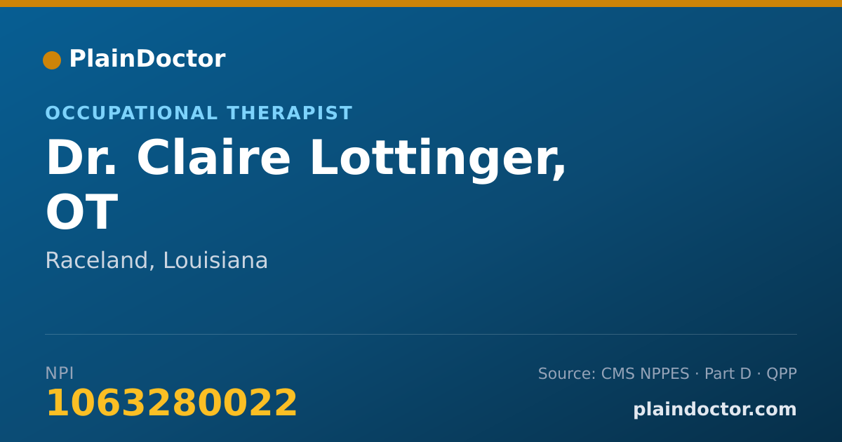 Shareable card for Claire Lottinger, OT - Occupational Therapist, Raceland, LA