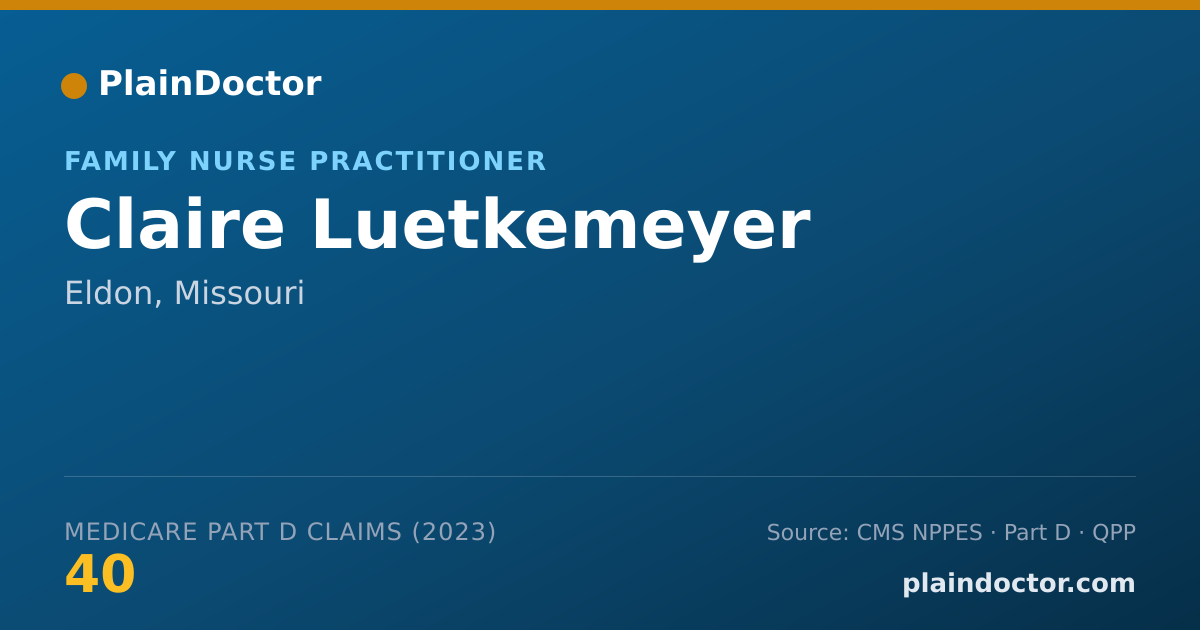 Shareable card for Claire Luetkemeyer - Family Nurse Practitioner, Eldon, MO