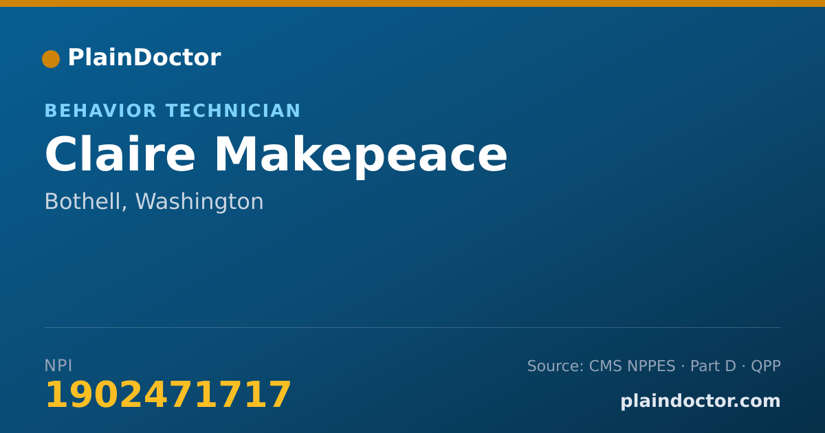 Shareable card for Claire Makepeace - Behavior Technician, Bothell, WA