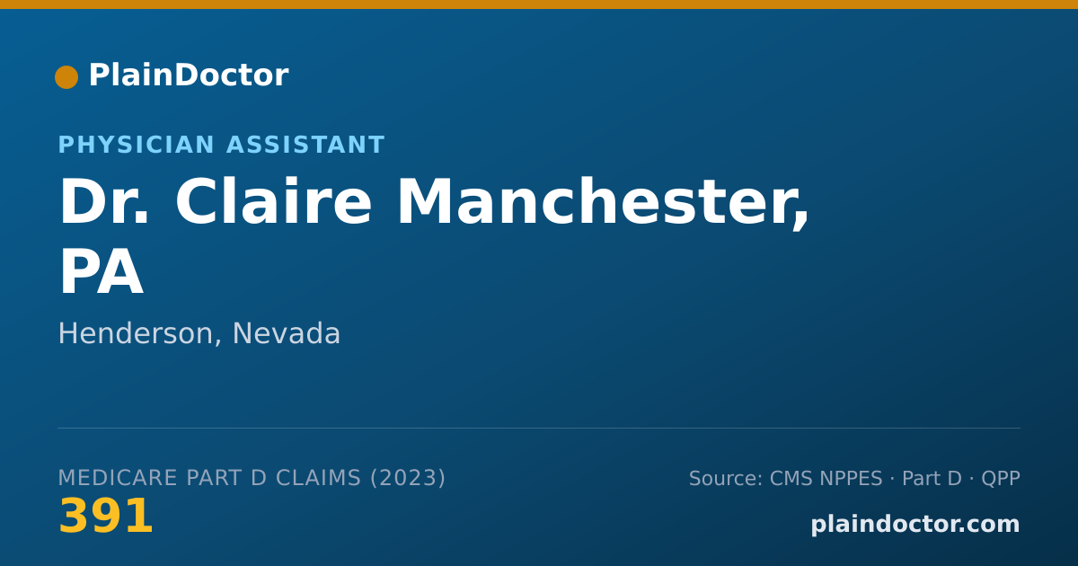 Shareable card for Claire Manchester, PA - Physician Assistant, Henderson, NV