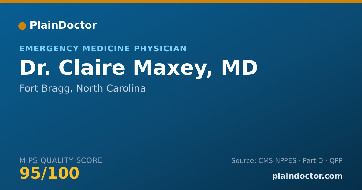 Shareable card for Claire Maxey, MD - General Practice Physician, Fort Bragg, NC