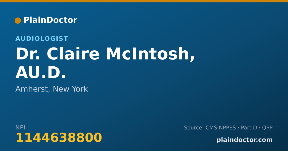 Shareable card for Claire McIntosh, AU.D. - Audiologist, Amherst, NY
