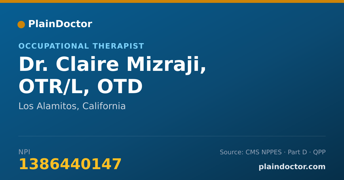 Shareable card for Claire Mizraji, OTR/L, OTD - Occupational Therapist, Los Alamitos, CA