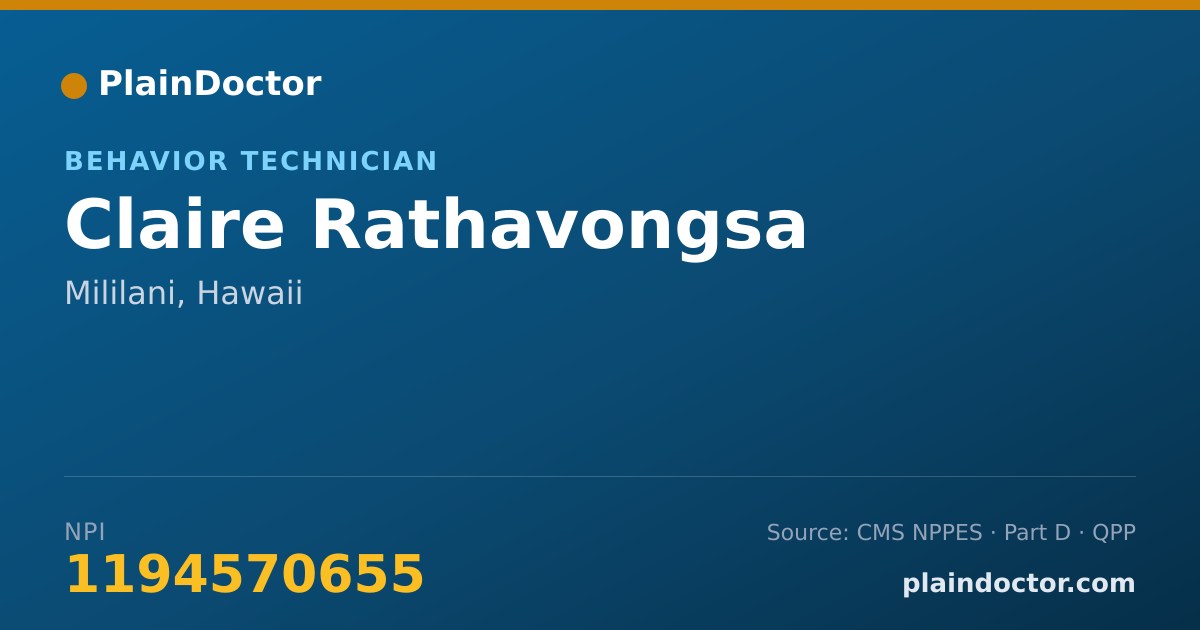 Shareable card for Claire Rathavongsa - Behavior Technician, Mililani, HI