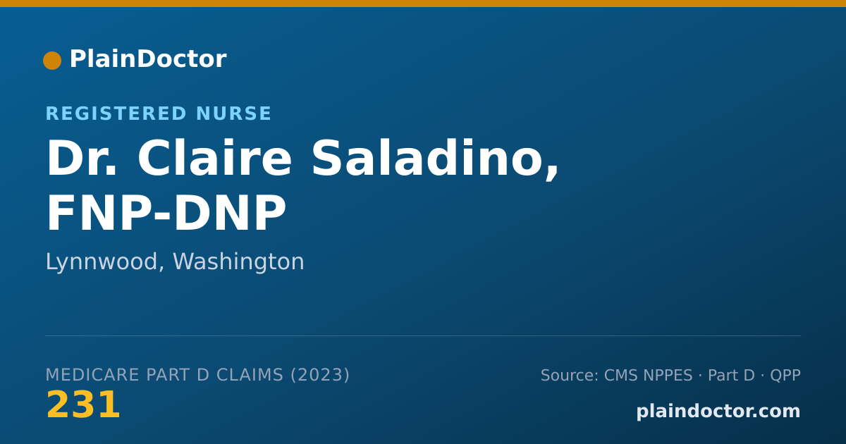 Shareable card for Claire Saladino, FNP-DNP - Registered Nurse, Lynnwood, WA