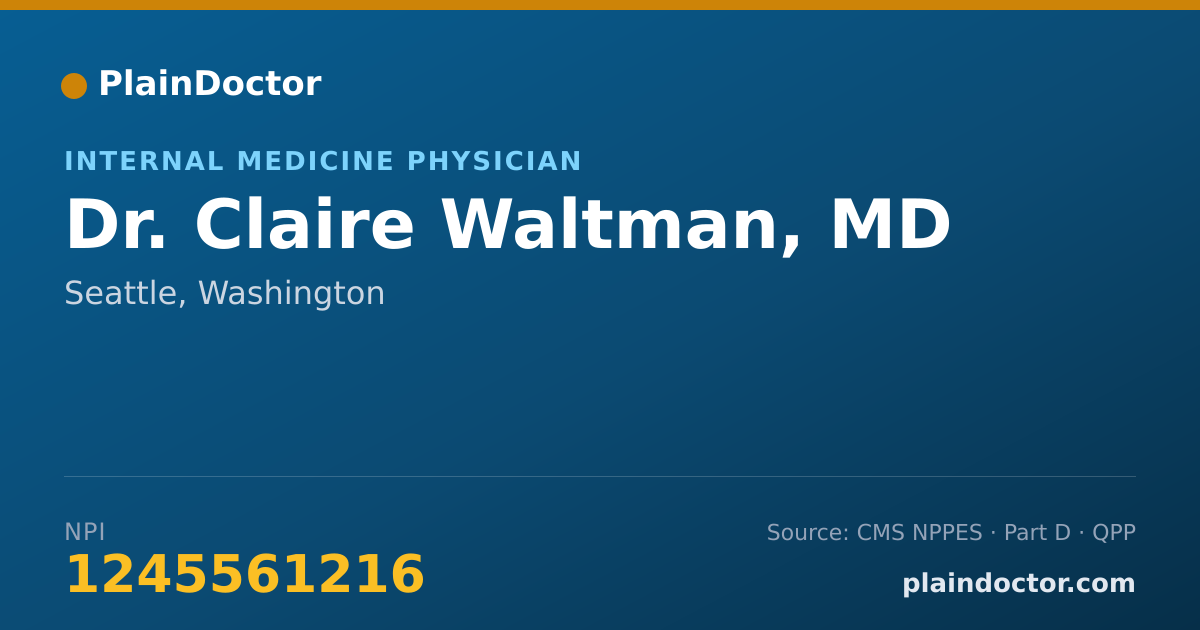 Shareable card for Claire Waltman, MD - Internal Medicine Physician, Seattle, WA