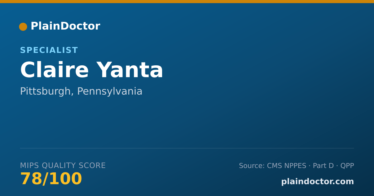 Shareable card for Claire Yanta - Specialist, Pittsburgh, PA