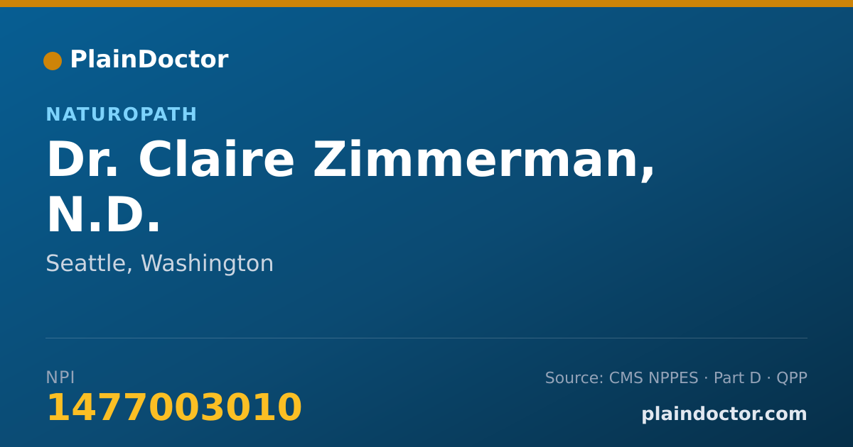 Shareable card for Claire Zimmerman, N.D. - Naturopath, Seattle, WA
