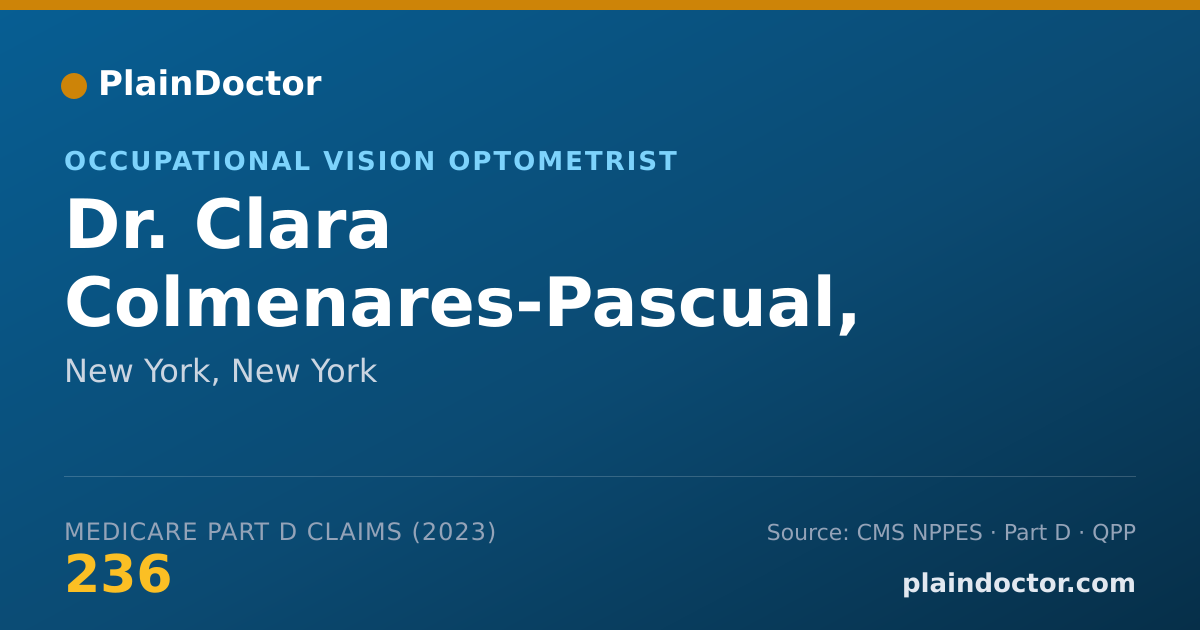 Shareable card for Clara Colmenares-Pascual, O.D. - Occupational Vision Optometrist, New York, NY