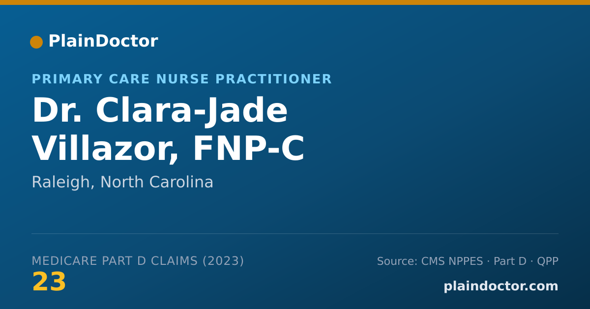 Shareable card for Clara-Jade Villazor, FNP-C - Primary Care Nurse Practitioner, Raleigh, NC