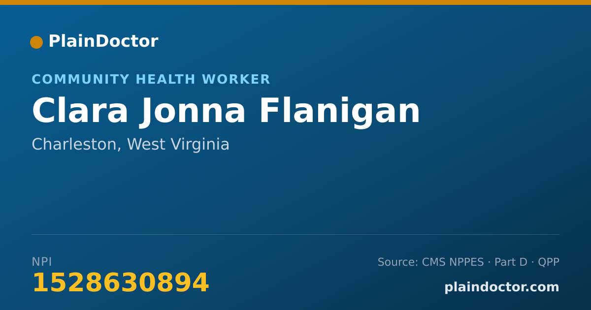Shareable card for Clara Jonna Flanigan - Community Health Worker, Charleston, WV