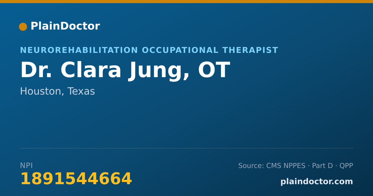 Shareable card for Clara Jung, OT - Neurorehabilitation Occupational Therapist, Houston, TX