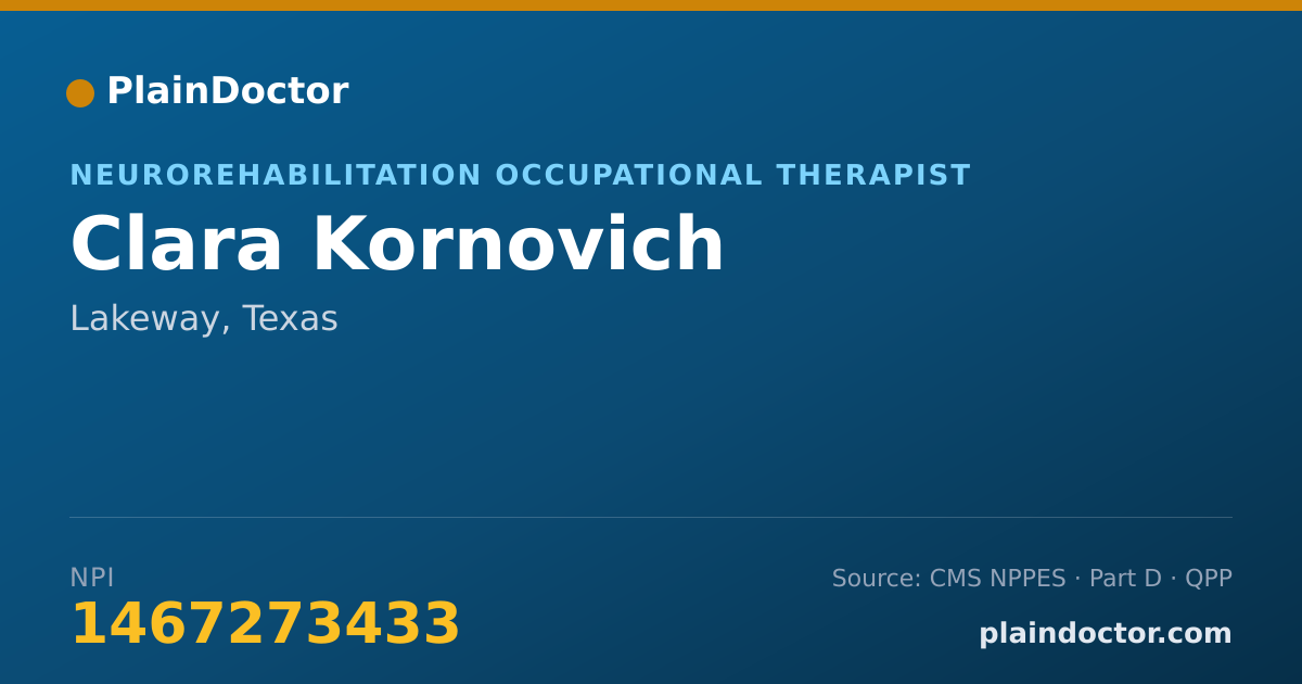 Shareable card for Clara Kornovich - Neurorehabilitation Occupational Therapist, Lakeway, TX