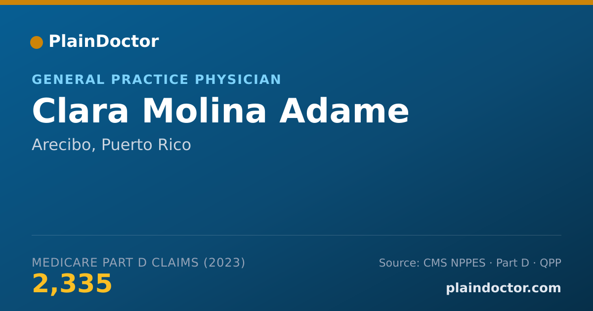 Shareable card for Clara Molina Adame - General Practice Physician, Arecibo, PR