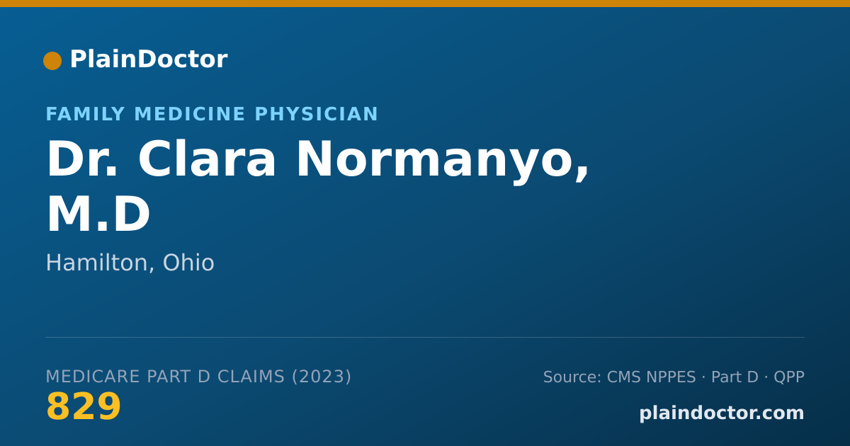 Shareable card for Clara Normanyo, M.D - Family Medicine Physician, Hamilton, OH