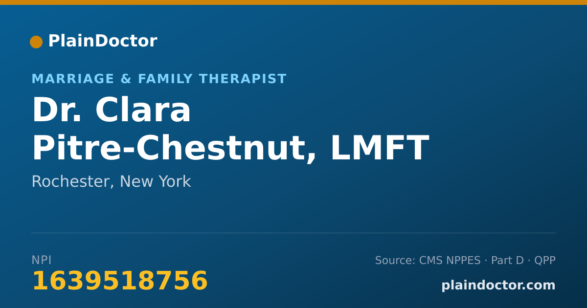 Shareable card for Clara Pitre-Chestnut, LMFT - Marriage & Family Therapist, Rochester, NY