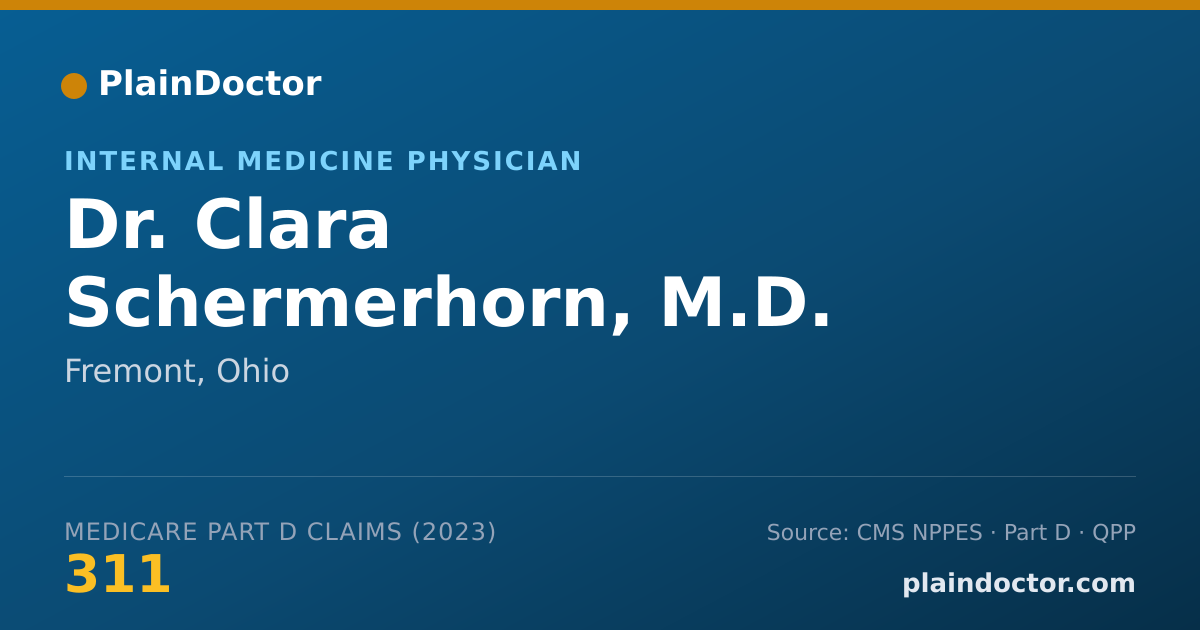 Shareable card for Clara Schermerhorn, M.D. - Internal Medicine Physician, Fremont, OH