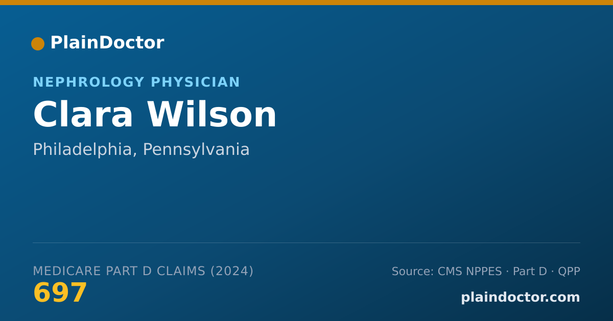 Shareable card for Clara Wilson - Nephrology Physician, Philadelphia, PA