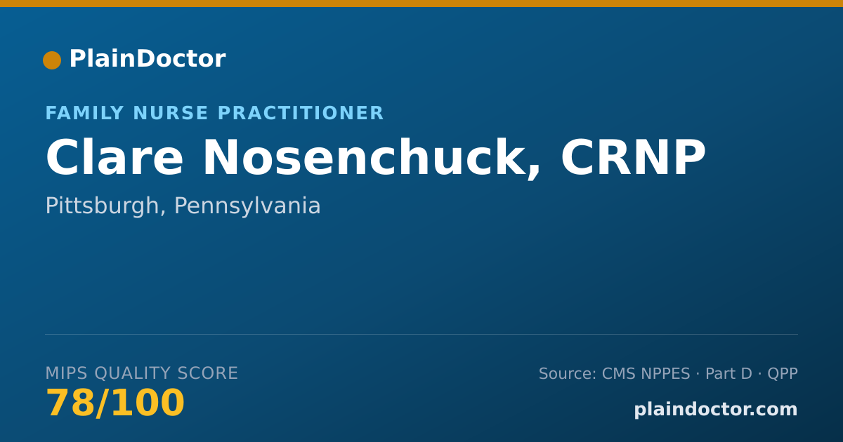 Shareable card for Clare Nosenchuck, CRNP - Family Nurse Practitioner, Pittsburgh, PA